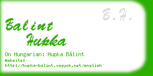 balint hupka business card