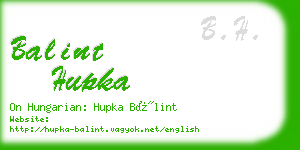 balint hupka business card